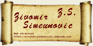 Živomir Simeunović vizit kartica